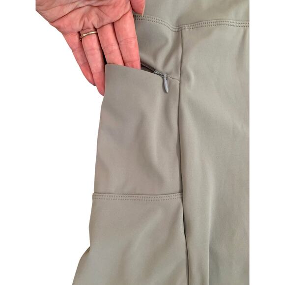 Santiny-Knee-Length-Golf-Tennis-Skort–Light Gray–Stretch Nylon Blend–Women's-S - Picture 3 of 9
